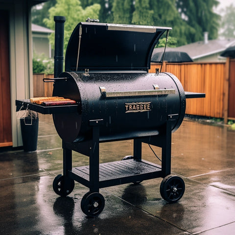 Traeger Grill in the rain